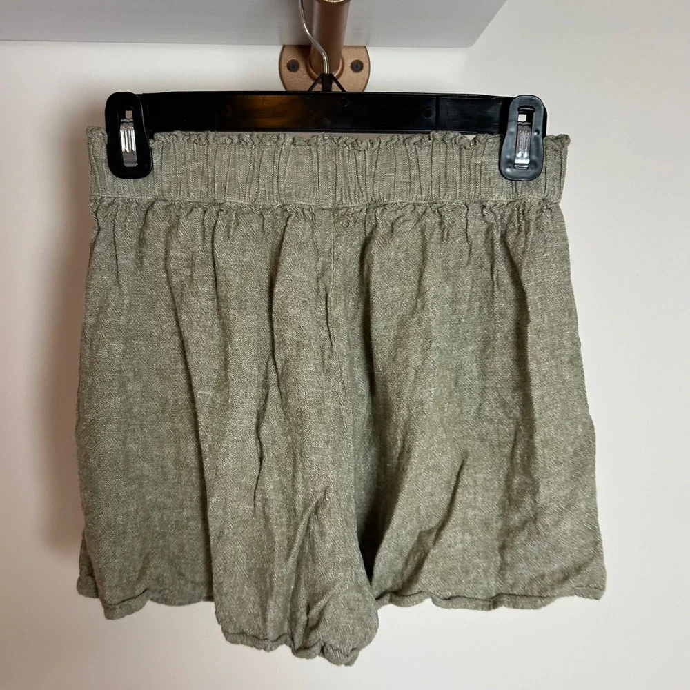 Rylee + Cru Linen Blend Button Up Shirt Shorts Set Natural‎ XS - Picture 7 of 8